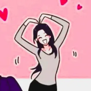 😍 сердце, любовь, мультфильм, женщина, счастливый, милый telegram sticker