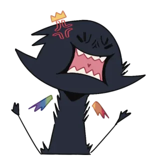 😡 hoạt hình, tức giận, vua, vương miện, sinh vật, quái vật telegram sticker