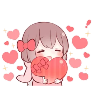 ❤️ anime, kawaii, cute, love, heart, girl, sticker telegram sticker