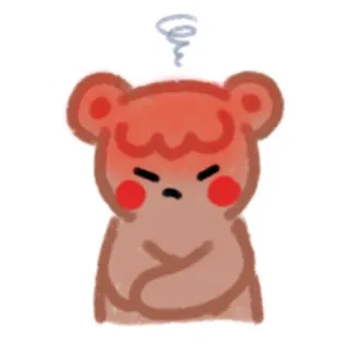 😠 生气, 熊, 卡通, 情绪化, 沮丧, 受挫 telegram sticker