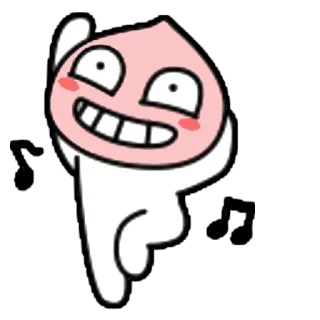 🎶 pêssego, feliz, desenho animado, personagem, fofo telegram sticker