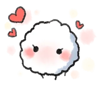 💭 かわいい, 雲, カワイイ, 赤面, ハート, 愛らしい telegram sticker
