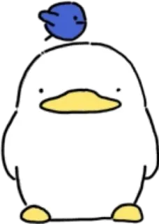👋 kaczka, ptak, kreskówka, zwierzę, słodkie, ilustracja telegram sticker