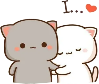 ❤️ I... kucing, cinta, lucu, hati, pasangan, kartun telegram sticker
