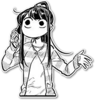 📞 Komi Shouko Komi Can't Communicate Anime, Komi-san no puede comunicarse, Manga, Komi Shouko, Kawaii, Chica, Lindo telegram sticker