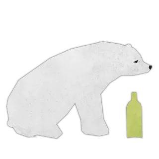 😞 orso, orso polare, bottiglia, animale, bianco, cartone animato telegram sticker