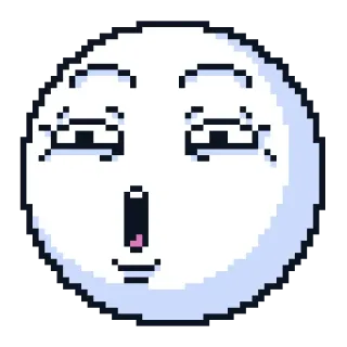 😮 pixel art, smug, emoji, face, expression, digital art telegram sticker