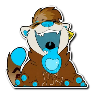 👅 MILK Фурри, Выдра, Мультфильм, Животное, Милый telegram sticker