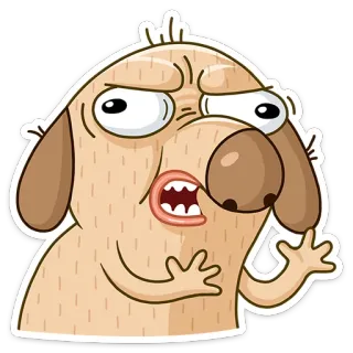 😬 dog, cartoon, animal, funny, expression telegram sticker
