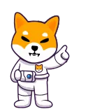 🥳 shiba inu, doge, astronaute, chien, espace, mignon, dessin animé whatsapp sticker