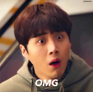 😳 OMG choqué, surpris, coréen, acteur, omg telegram sticker