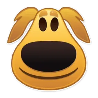 😆 chien, emoji, animal, dessin animé, autocollant telegram sticker