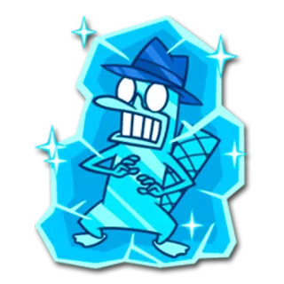 ❄ Perry the Platypus Phineas and Ferb Cartone animato, Personaggio, Ornitorinco, Spia, Congelato, Ghiaccio, Disney telegram sticker