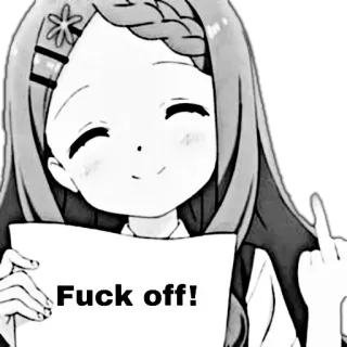 🐙 Fuck off! Anime, Gadis, Jari tengah, Ofensif telegram sticker