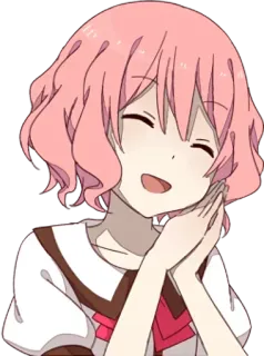 ☺️ Anime, Mignon, Fille, Souriant, Kawaii telegram sticker