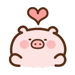 ⭐️ maiale, carino, cuore, animale, adesivo telegram sticker