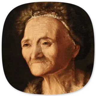 😔 Porträt, alte Frau, Gemälde, Kunst, ältere Dame, historisch, Frau whatsapp sticker