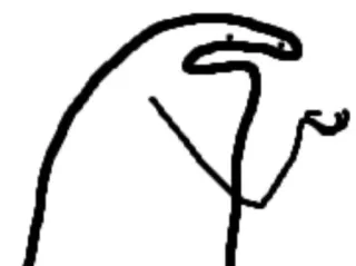 🤜 Stokfiguur, Meme, Vraag, Verward, Cartoon telegram sticker