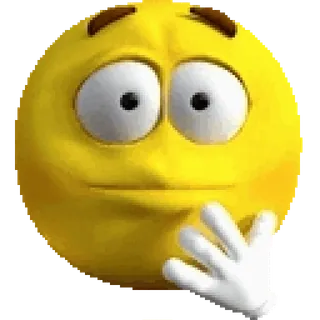 😳 Эмодзи, Смайлик, Мысли, Размышления, Желтый, Мультфильм telegram sticker