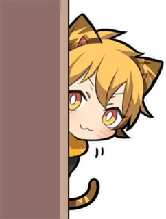 👀 애니메이션, 고양이, 귀여운, 카와이, 캐릭터, 빼꼼 telegram sticker