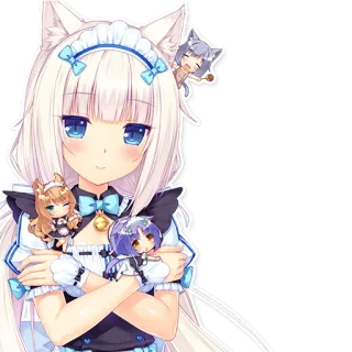 🙂 anime, catgirl, cute, neko, kawaii whatsapp sticker