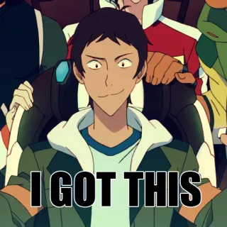 ✌ I GOT THIS Аниме, Уверенный, Решительность, Я справлюсь, Успех, Текст telegram sticker