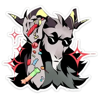 😎 capra, caramella, occhiali da sole, fantasy, creatura, dolci telegram sticker