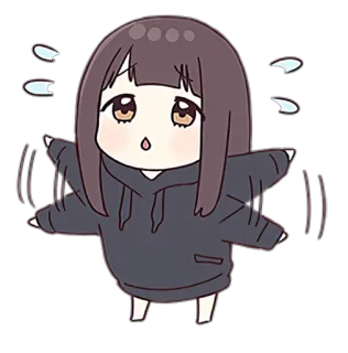🦅 anime, cute, manga, girl, sweat, stress telegram sticker