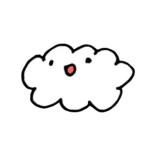 😀 nube, mono, tiempo, kawaii, dibujos animados whatsapp sticker