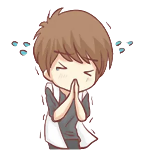 🙏 Cartoon, flehend, süß, bittend, Anime, Figur telegram sticker
