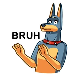 🗿 BRUH собака, мультфильм, бро, мем whatsapp sticker