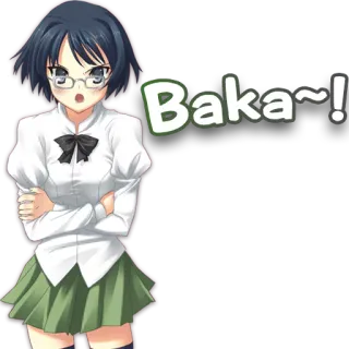 😠 Baka~! Anime, Garota, Baka, Irritada, Óculos telegram sticker
