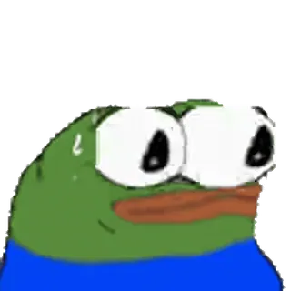 😳 Pepe the Frog Meme, Pepe, Rana, Internet, Espressione, Nervoso, Sudore telegram sticker
