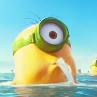😳 Minion Despicable Me minion, despicable me, cartoon, yellow, sea, water telegram sticker