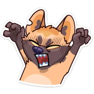 👻 animal, cartoon, sticker, angry, hyena whatsapp sticker