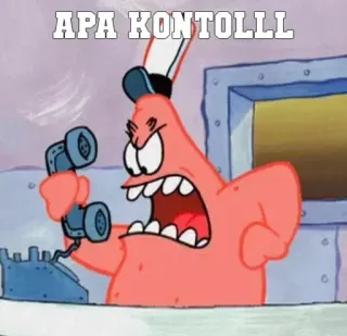 ☠️ Patrick Star Spongebob Squarepants APA KONTOLLL patrick estrela, bob esponja, meme, irritado, ofensivo telegram sticker