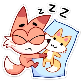 😴 ZZZ sleeping, fox, animal, cute, cartoon whatsapp sticker