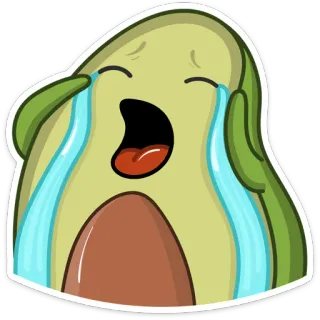 😭 Avocado, weinen, traurig, Essen, Frucht, Emoji telegram sticker