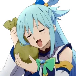 💰 Aqua Konosuba Anime, Konosuba, Aqua, Dibujos animados, Personaje, Lindo whatsapp sticker