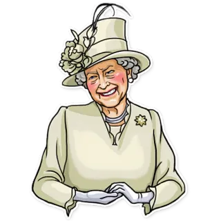 ☺️ Queen Elizabeth II reina, isabel, real, retrato, dibujos animados telegram sticker