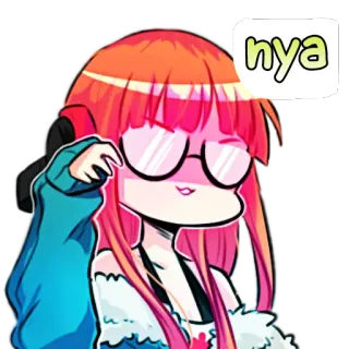 🐱 nya Anime, Manga, Katze, Süß, Mädchen, Brille telegram sticker