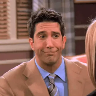🥴 Ross Geller Friends Ross, Geller, Friends, Télévision, Sitcom, Série TV, Personnage, David Schwimmer telegram sticker