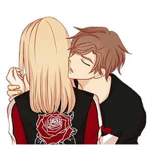 😁 couple, love, romance, cartoon, affection telegram sticker