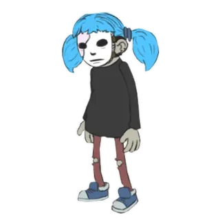 🧑‍🦽 Sally Face 샐리 페이스, 샐리페이스, 캐릭터, 비디오 게임 telegram sticker