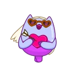 😍 cartone animato, sticker, cuore, amore, San Valentino, carino telegram sticker