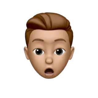 😱 memoji, emoji, surprised, face, digital avatar telegram sticker