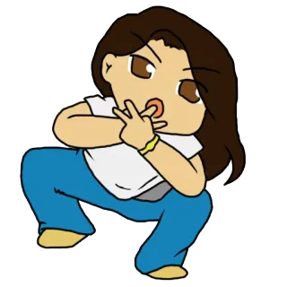 ✌ 만화, 치비, 캐릭터, 귀여운, 스티커, 포즈, 웃긴, 소녀 telegram sticker