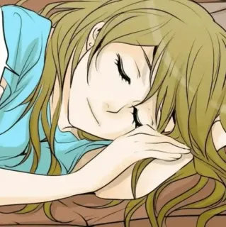 🍘 アニメ, 女の子, 睡眠, リラックス, 可愛い, 平和 telegram sticker