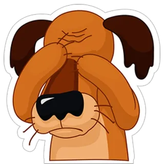 🤦‍♂️ หมา, เศร้า, การ์ตูน, สัตว์, สติกเกอร์, ลูกหมา telegram sticker