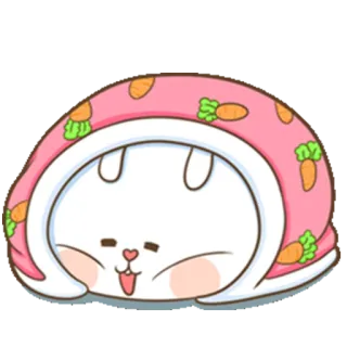 ☺️ Hase, Kaninchen, süß, Cartoon, Karotte, Tier, kawaii, Sticker telegram sticker